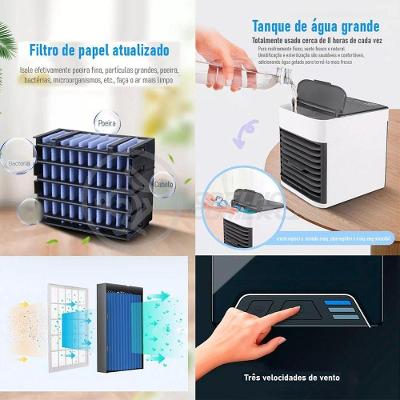 Mini Ar Condicionado Umidificador Portátil Air Cooler 3 Vel