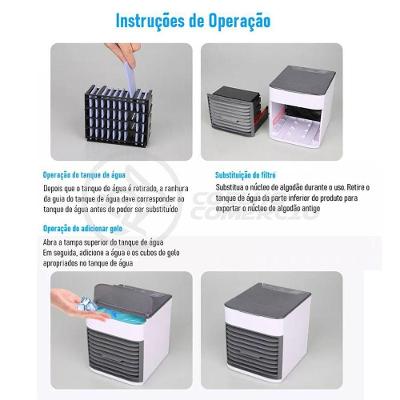 Mini Ar Condicionado Umidificador Portátil Air Cooler 3 Vel