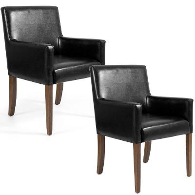 02 Poltronas Decorativas Sala Estar Base Madeira Couríssimo