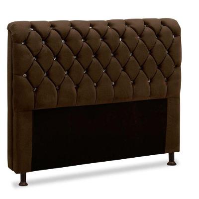 Cabeceira Fernanda 1,40 Para Cama Box Casal Cacau Veludo