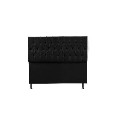 Cabeceira Madrid 90 Cm Cama Box Solteiro Suede Preto