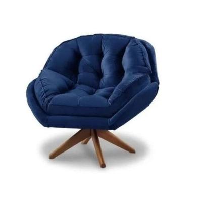 Poltrona Decorativa Califórnia Com Base Giratória Suede