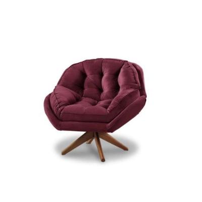 Poltrona Decorativa Califórnia Com Base Giratória Suede