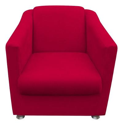 Poltrona Decorativa Tilla Sala E Escritório Suede Vermelho
