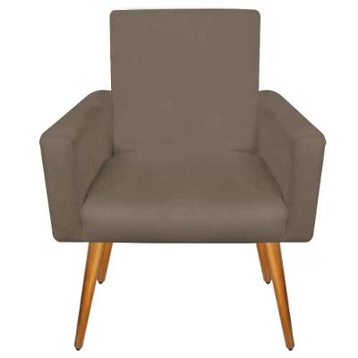 Poltrona Decorativa Nina Sala E Escritório Suede Cappucino