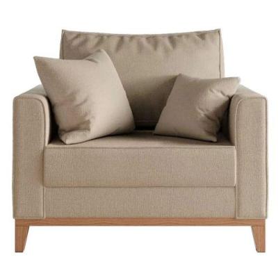 Poltrona Decorativa Living Em Tecido Linho Para Sala