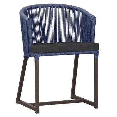 Cadeira De Jantar Noronha Alumínio Marrom E11 Trama Original Azul