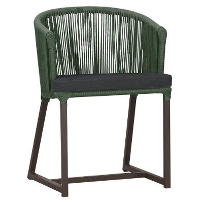 Cadeira De Jantar Noronha Alumínio Marrom E11 Trama Original Verde