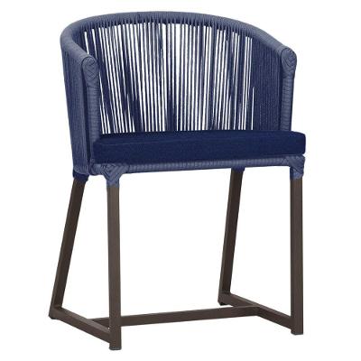 Cadeira De Jantar Noronha Alumínio Marrom E10 Trama Original Azul