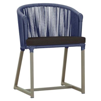 Cadeira De Jantar Noronha Alumínio Fendi E9 Trama Original Azul