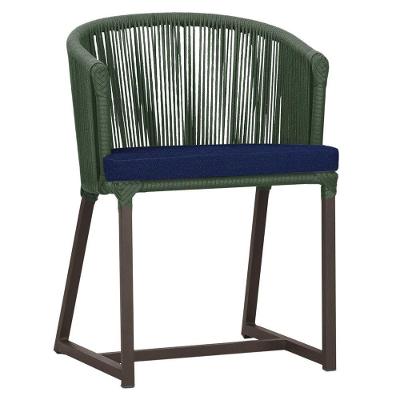 Cadeira De Jantar Noronha Alumínio Marrom E10 Trama Original Verde