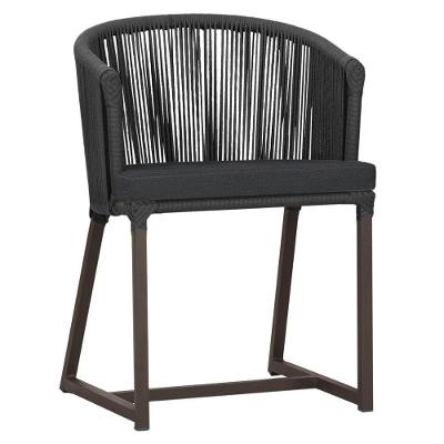 Cadeira De Jantar Noronha Alumínio Marrom E11 Trama Original Preto