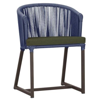 Cadeira De Jantar Noronha Alumínio Marrom E13 Trama Original Azul