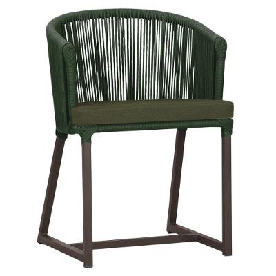 Cadeira De Jantar Noronha Alumínio Marrom E13 Trama Original Verde