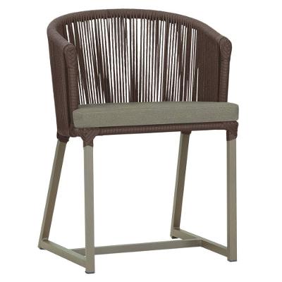 Cadeira De Jantar Noronha Alumínio Fendi E8 Trama Original Marrom