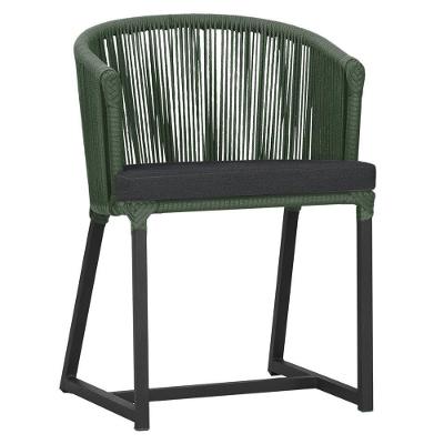 Cadeira De Jantar Noronha Alumínio Preta E11 Trama Original Verde