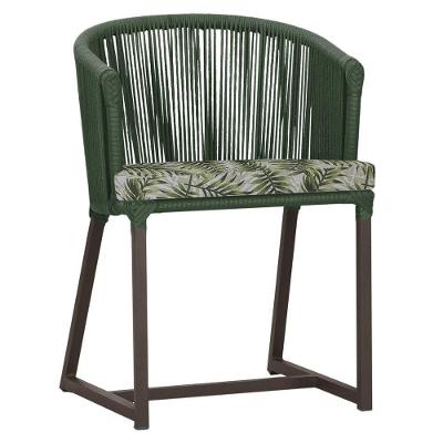 Cadeira De Jantar Noronha Alumínio Marrom E5 Trama Original Verde