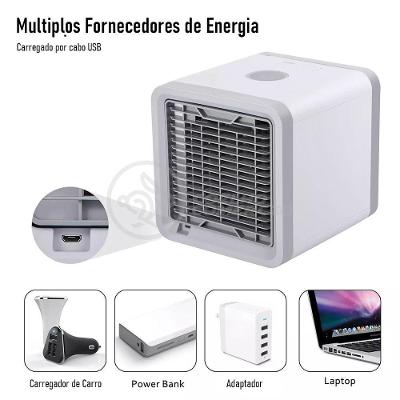 Ar Condicionado Portátil Arctic Air Cooler Umidificador Climatizador Luz Led 7 Cores Rgb