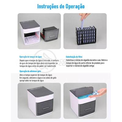 Ar Condicionado Portátil Arctic Air Cooler Umidificador Climatizador Luz Led 7 Cores Rgb