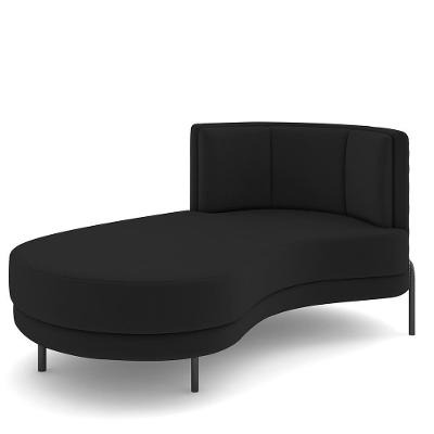 Sofá Chaise Longue Living Lucca Esquerdo D02 Veludo Preto C-300