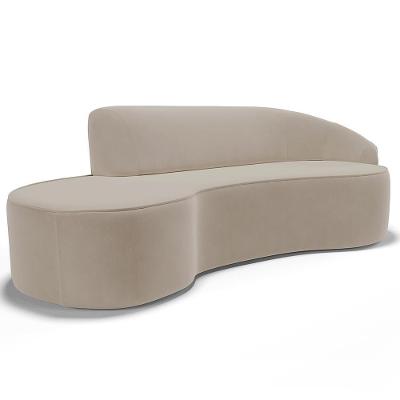 Sofá 3 Lugares Curvo Living Firenze Direito D02 Veludo Champagne 180cm C-68 - Lyam