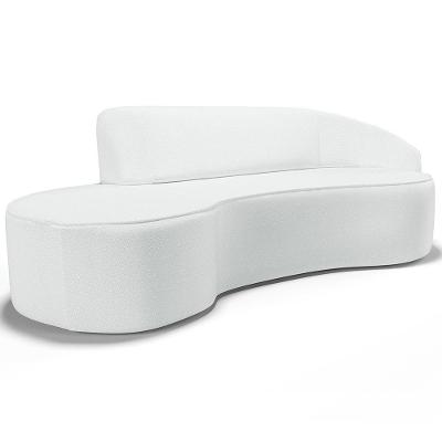 Sofá 5 Lugares Curvo Living Firenze Direito D02 Corano Branco 300cm C-12 - Lyam