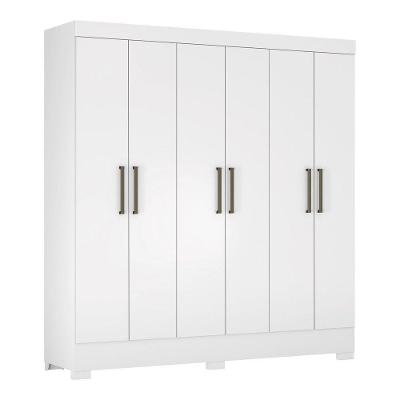 Guarda Roupa Casal Verso 6 Portas 2 Gavetas Com Pés 63320 Branco