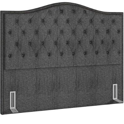 Cabeceira Cama Box Casal King 195 Cm P05 Grécia Linho Cinza Escuro - Lyam Decor