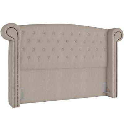 Cabeceira Cama Box Casal Com Tachas 140 Cm Sofia P05 Linho Creme - Lyam Decor