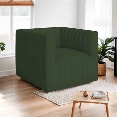 Kit 2 Poltronas Decorativas Sala De Estar Recepção Aurora Linho - Amarena Móveis Cor Verde