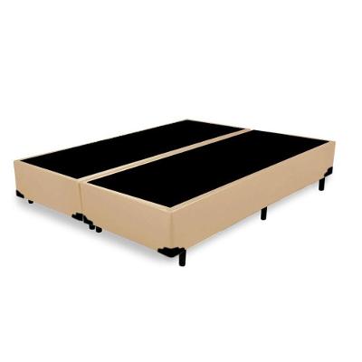 Base Box King Bipartido Homequeen Sintético Bege 40x193x203