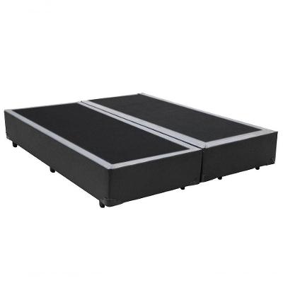 Base Box Casal Bipartido Homequeen Corino Cinza 40x138x188