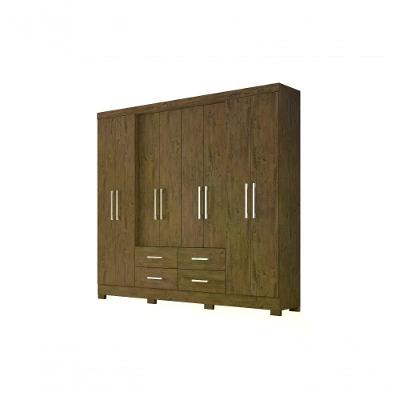 Guarda Roupa Casal 8 Portas 4 Gavetas Plus Baunilha Castanho