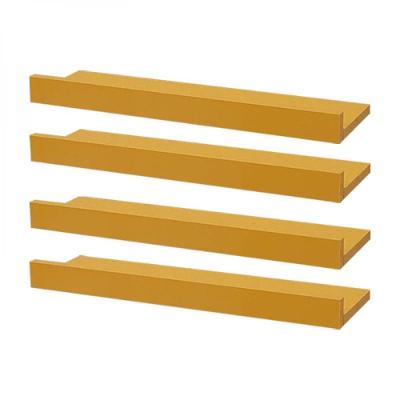 Kit 4 Prateleiras Porta Quadros 40 X 10cm Amarela Suporte