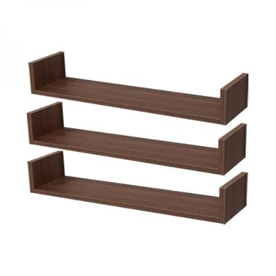 Kit 3 Prateleiras U 100 X 10cm Nogal Suporte Invisível