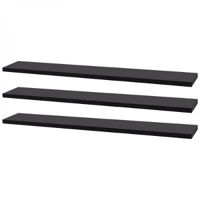 Kit 3 Prateleiras 50 X 10cm Preta Suporte Invisível