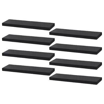 Kit 8 Prateleiras 40 x 10cm Preta Suporte Invisível