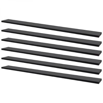 Kit 6 Prateleiras 100 X 10cm Preta Suporte Invisível