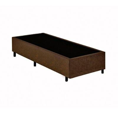Base Box Blindado Solteiro Homequeen Suede Marrom 40x88x188