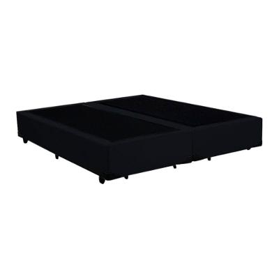 Base Box Blindado King Bipartido Homequeen Suede Preto 40x193x203