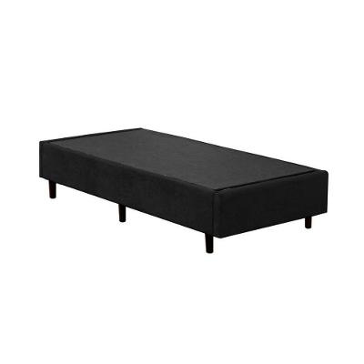 Base Box Solteiro Extremo Reforçado Suede Homequeen Preto 40x88x188