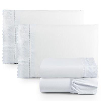 Jogo De Lençol Lese Percal 180 Fios Queen 4 Peças Barato - Branco