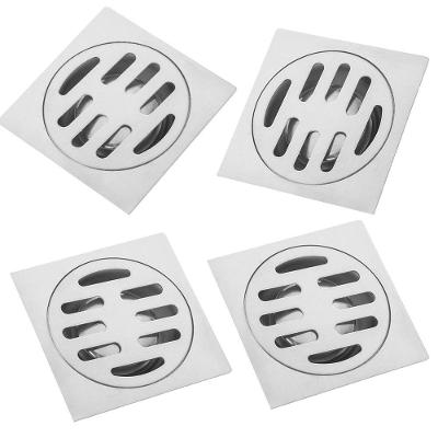 Ralo Aço Inox 10x10 Banheiro Lavabo Kit 4 Unidades Anti Inseto Anti Odor Grande Escoamento Higienico