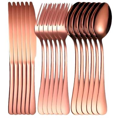 Kit Talheres 18pçs P-6 Pessoas Colher Garfo Faca Inox Rose