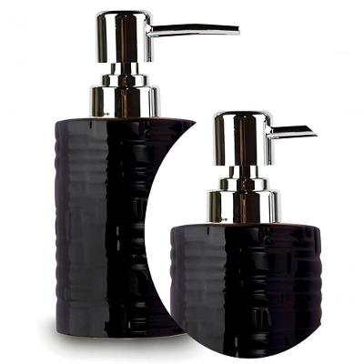 Porta Saboneteira Liquida Modelagem De Cerâmica Preto Lavabo