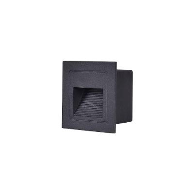 Balizador Nordecor Linder Embutir Quadrado Led Bivolt Preto 3000k Luz Amarela 2446