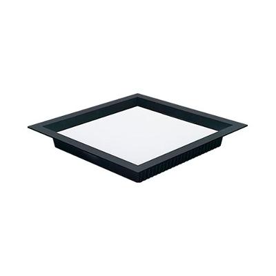 Painel De Led Nordecor Quadrado Kais De Embutir Recuado 24w Bivolt Preto 6500k Luz Branca 4216
