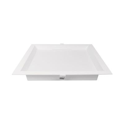 Painel De Led Nordecor Quadrado Kais De Embutir Recuado 24w Bivolt Branco 3000k Luz Amarela 4194