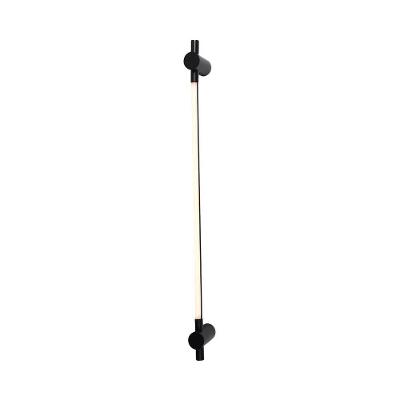 Arandela Nordecor Lina 60cm 9w Led Bivolt Preto 3000k Luz Amarela