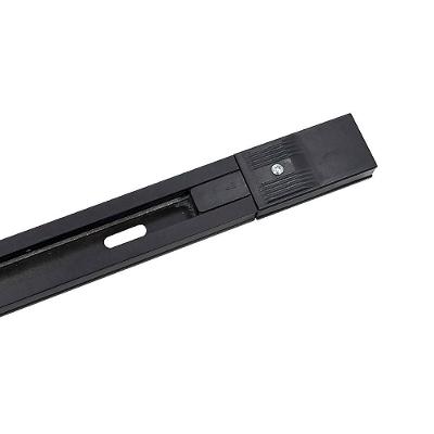 Trilho Eletrificado De Sobrepor Para Spot Nordecor Com 2 Metros Bivolt Preto 6061